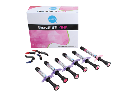 Shofu Dental | Shofu Dental Beautifil II PINK Kit: 5 x 2.5g Gingiva Syringes | GMK1