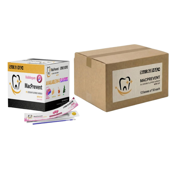 SurgiMac 5% Sodium Fluoride Varnish with TCP, Bubblegum, 0.4ml unit, MacPrevent - Secondary
