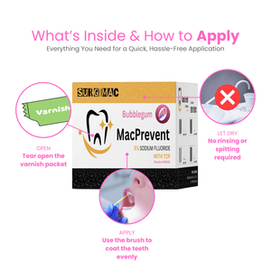 SurgiMac 5% Sodium Fluoride Varnish with TCP, Bubblegum, 0.4ml unit, MacPrevent | SurgiMac Dental Supply