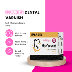 SurgiMac 5% Sodium Fluoride Varnish with TCP, Bubblegum, 0.4ml unit, MacPrevent | SurgiMac Dental Supply