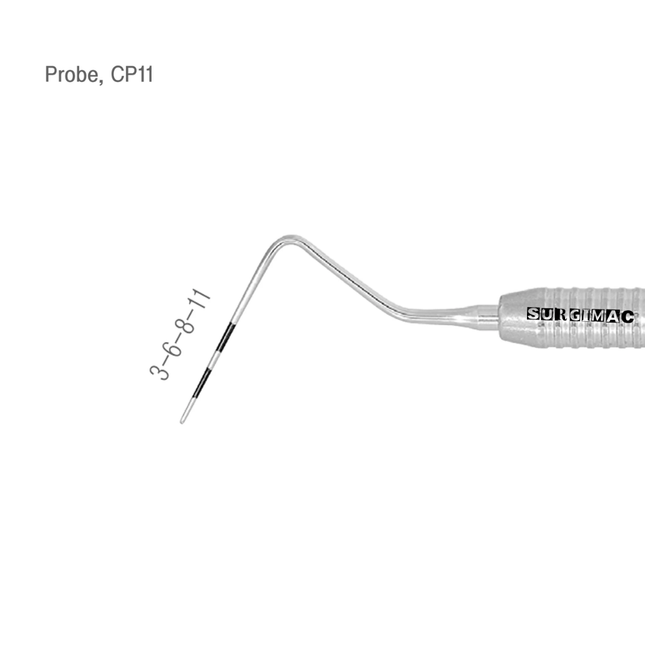SurgiMac CP-11 Probe (3-6-8-11), Single-Ended, Stainless Steel, Eco Series, 1/Pk