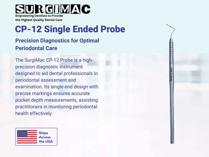 SurgiMac CP-12 Probe, Single-Ended, Stainless Steel, Eco Series, 1/Pk | SurgiMac Dental Supply
