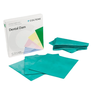 Hygenic 5" x 5" Heavy Green Rubber Dental Dam, Package of 52 | SurgiMac Dental Supply