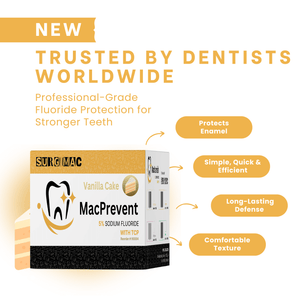 SurgiMac 5% Sodium Fluoride Varnish with TCP, Vanilla, 0.4ml unit, MacPrevent | SurgiMac Dental Supply