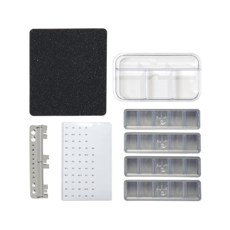 Capsule Composite Organizer Kit: tub liner, 4 - long tub cups with covers | SurgiMac Dental Supply