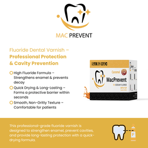 SurgiMac 5% Sodium Fluoride Varnish with TCP, Caramel, 0.4ml unit, MacPrevent | SurgiMac Dental Supply