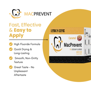 SurgiMac 5% Sodium Fluoride Varnish with TCP, Caramel, 0.4ml unit, MacPrevent | SurgiMac Dental Supply