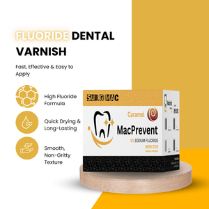SurgiMac 5% Sodium Fluoride Varnish with TCP, Caramel, 0.4ml unit, MacPrevent | SurgiMac Dental Supply