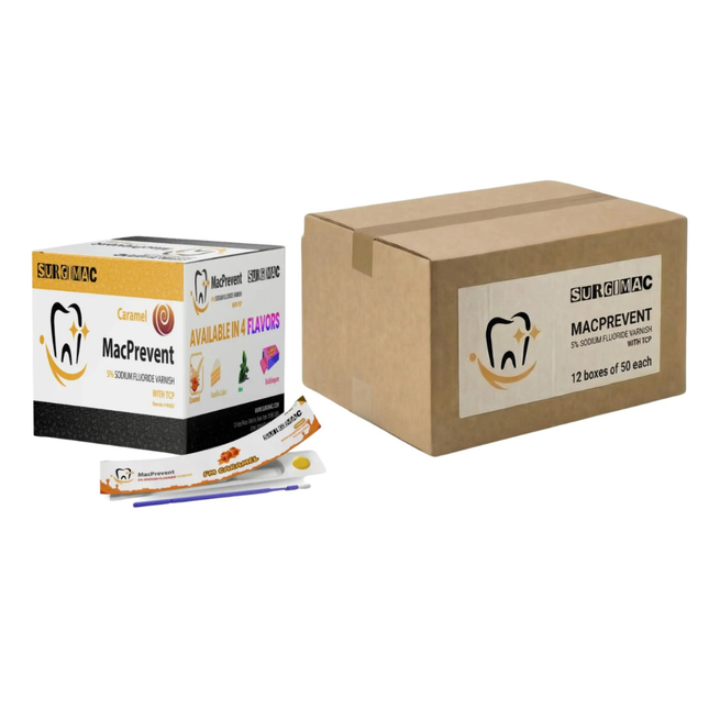 SurgiMac 5% Sodium Fluoride Varnish with TCP, Caramel, 0.4ml unit, MacPrevent