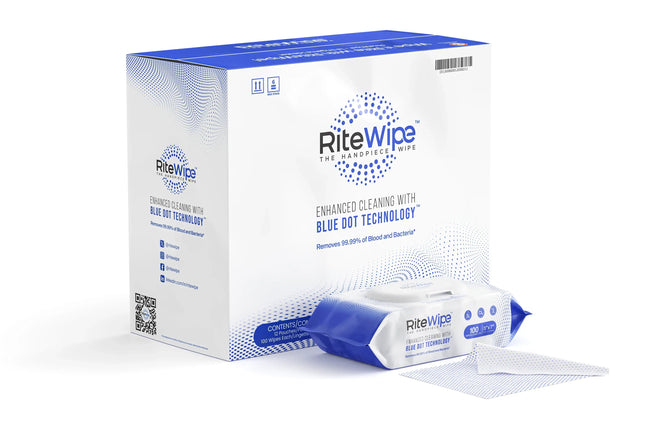 RiteWipe | RiteWipe Dental Handpiece Cleaning Wipes 5" x 7", 100 wipes | 121101