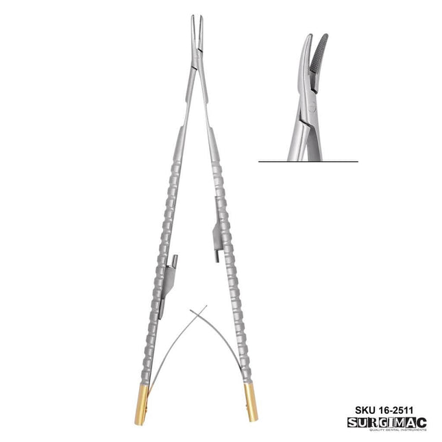 SurgiMac Castroviejo Needle Holder, Curved, 18cm, Stainless Steel, Air Series, 1/Pk 16-2511-A