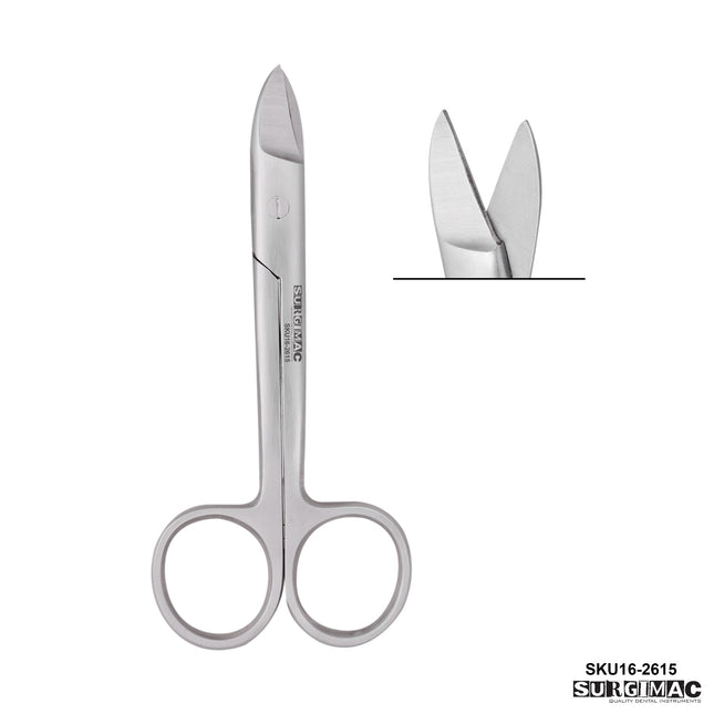 SurgiMac | SurgiMac 4.25" Curved Crown & Collar Scissors, Stainless Steel, Air Series, 1/Pk | 16-2615