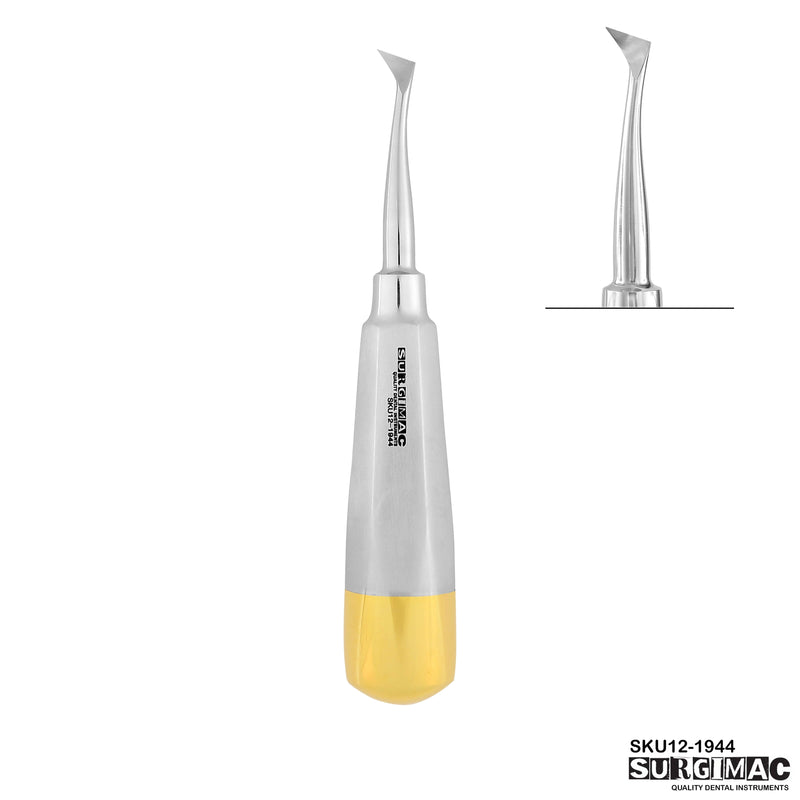 SurgiMac #44 Cryer Elevator, Left, Small, Gold Tips, Stainless Steel, Air Series, 1/pk | SurgiMac Dental Supply