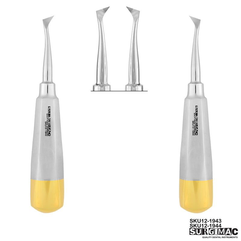 Cryer #44 and #45 Root Elevators, Gold - Set of Left & Right, Stainless Steel, Air Series 12-1943 and 12-1944