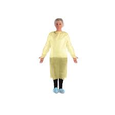 Isolation Gown, Distech, M/L, Yellow, 10/bg, 5bg/cs D-8009
