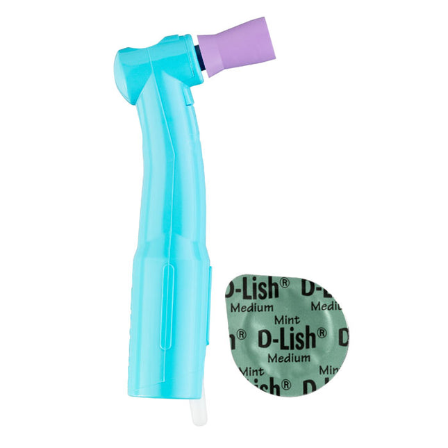 Young Dental | Young D-Lish, EZ-Paks, Contra Disposable, Prophy Angle, (DPA), Soft, Purple, Latex Free, Petite, Web Cup, Mint, Medium, 100/bx | 323110