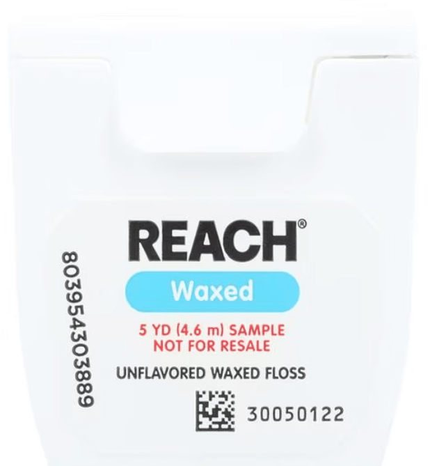 REACH Dental Floss, Waxed, Trial Size, 5 yds, 144/cs | SurgiMac Dental Supply