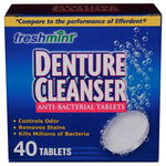 Freshmint Denture Cleanser Tablet - 40 tablets/Box. Removes stains, controls
