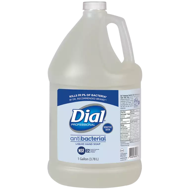 Dial Sensitive Skin Antibacterial Liquid Hand Soap - 4 Gallon Refill | SurgiMac Dental Supply