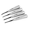 SurgiMac Set of 4 Luxating Elevators, Non- Serrated, Black (TiN) Tips (3MM curved, 3MM straight, 5MM curved, 5MM straight), Stainless Steel, Air Series, 4/Pk
