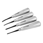SurgiMac Set of 4 Luxating Elevators, Non- Serrated, Black (TiN) Tips (3MM curved, 3MM straight, 5MM curved, 5MM straight), Stainless Steel, Air Series, 4/Pk