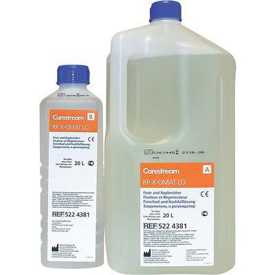 RP X-OMAT LO Fixer & Replenisher, Kit contains 2-part liquid concentrate, makes 20 Liters.