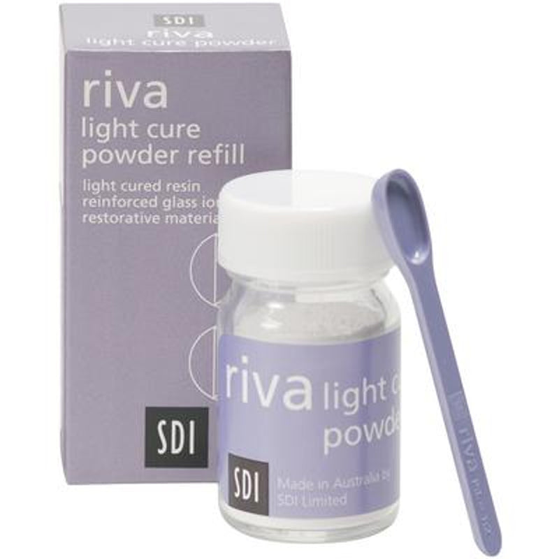 Riva Light Cure Powder Refill 15g jar Shade A3 Extra Light Yellow 50/bx 8700103