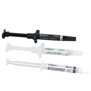 Rodin EnVision Intro Kit- Shade 0M1: 1 x 600g Rodin EnVision Veneer Resin Shade 0M1, 2 x 3g Rodin Veneer Cement (Clear), 2 x 3g Rodin Try-in Gel (Clear), 1 x 3g | SurgiMac Dental Supply