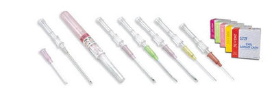 Safelet I.V. Catheter - 24 gauge x 3/4", 50/Bx. Yellow Hub, Latex free
