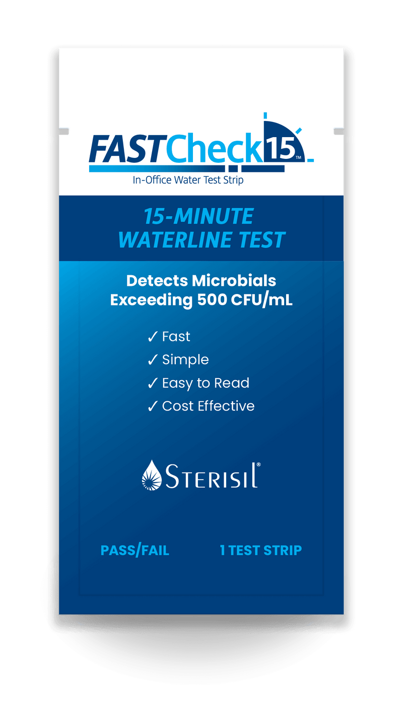 Sterisil FastCheck 15 In-Office Water Test Strip - Pack of 6 | SurgiMac Dental Supply