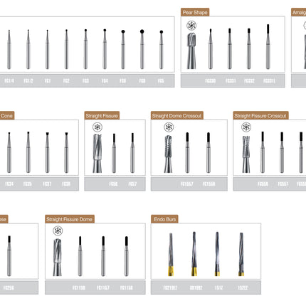 Pac-Dent FG Carbide Burs FG330 Clinic Pack