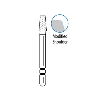 Two Striper FG #708.4 Fine grit KR taper modified shoulder diamond bur, 5/pack