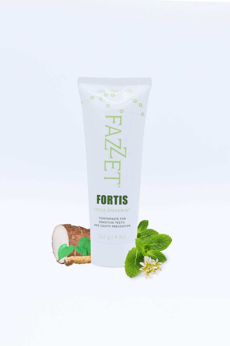 FAZZET “Fortis” Anti-Cavity, Anti-Hypersensitivity Toothpaste x 4.3oz Contains: Fluoride and Potassium Nitrate | SurgiMac Dental Supply