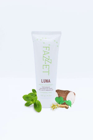 FAZZET “Luna” Anti-Cavity, Anti-Hypersensitivity Toothpaste x 4.3oz Contains: Calcium Hydroxyapatite | SurgiMac Dental Supply
