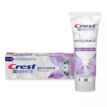 Crest 3D White Brilliance Toothpaste, Vibrant Peppermint, 3.5 oz Tube, 24/cs