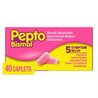 Procter & Gamble | Pepto-Bismol Caplets 5 Symptom Digestive Relief - Including Upset Stomach & Diarrhea Relief - 40ct | 0149003991