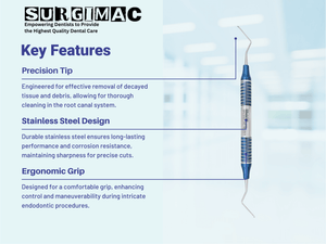 SurgiMac #31L Endodontic Excavator, Double Ended, Blue, Stainless Steel, Air Series, 1/Pk 12-930