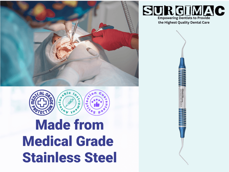 SurgiMac #31L Endodontic Excavator, Double Ended, Blue, Stainless Steel, Air Series, 1/Pk 12-930