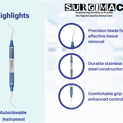 SurgiMac #31L Endodontic Excavator, Double Ended, Blue, Stainless Steel, Air Series, 1/Pk