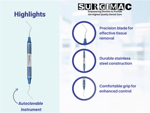 SurgiMac #31L Endodontic Excavator, Double Ended, Blue, Stainless Steel, Air Series, 1/Pk 12-930