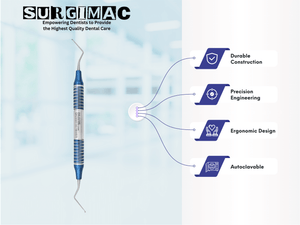 #32L Endodontic Excavator, Double Ended, Blue, Stainless Steel, Air Series, 1/Pk 12-932