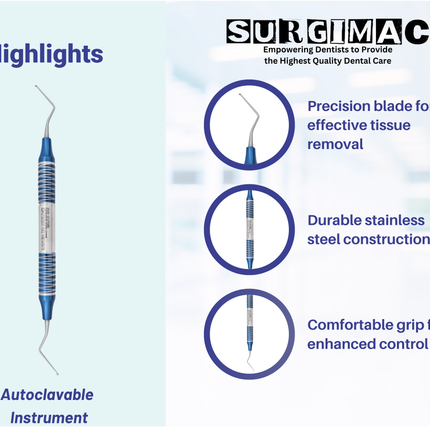 #32L Endodontic Excavator, Double Ended, Blue, Stainless Steel, Air Series, 1/Pk