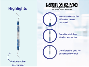#32L Endodontic Excavator, Double Ended, Blue, Stainless Steel, Air Series, 1/Pk 12-932