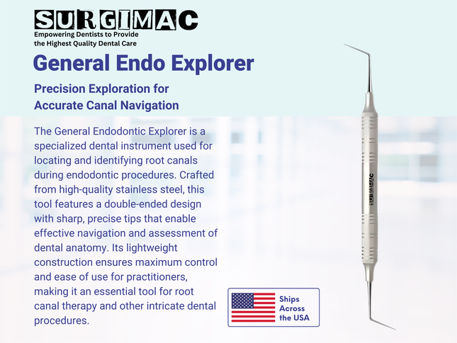 General Endodontic Explorer, Double-Ended, Stainless Steel, Pro Series, 1/Pk