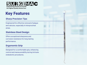 SurgiMac U15/30 Towner-Jacquette Scaler with Standard Handle, Stainless Steel, Slim Series, 1/Pk. 11-623s