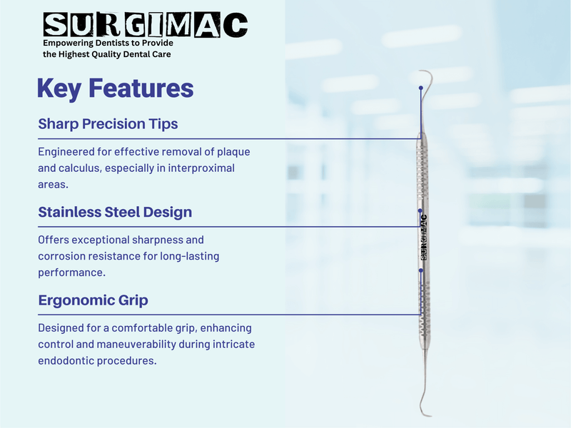 SurgiMac U15/30 Towner-Jacquette Scaler with Standard Handle, Stainless Steel, Slim Series, 1/Pk. 11-623s