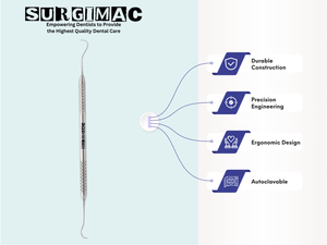 SurgiMac U15/30 Towner-Jacquette Scaler with Standard Handle, Stainless Steel, Slim Series, 1/Pk. 11-623s