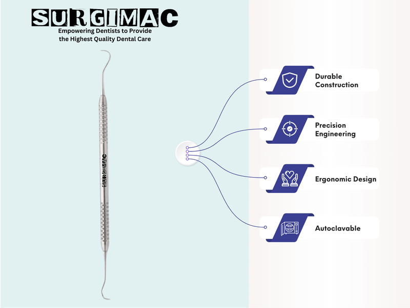 SurgiMac U15/30 Towner-Jacquette Scaler with Standard Handle, Stainless Steel, Slim Series, 1/Pk. 11-623s