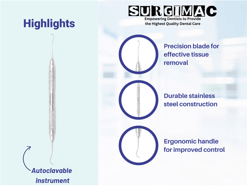 SurgiMac #U15/33 Towner-Jacquette Scaler, Double Ended, Stainless Steel, Hexa Series, 1/Pk | SurgiMac Dental Supply