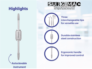 Morrell Crown Remover with 3 Attachable Points, Stainless Steel, Air Series, 1/Pk 13-1176